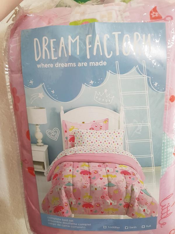 Dream Factory Twilight Twin 5 Piece Comforter Set, Polyester, Microfiber,  Pink, Child, Unisex 