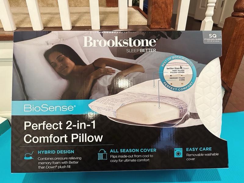 Brookstone Perfect 2 in 1 Memory Foam and Better Than Down Fill Comfort Pillow 20 x 26 Macy s