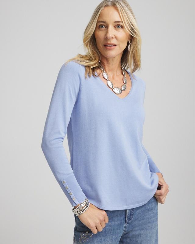 Button Detail V-neck Pullover Sweater | Chico's Button Detail V-neck Pullover Sweater | Chico's