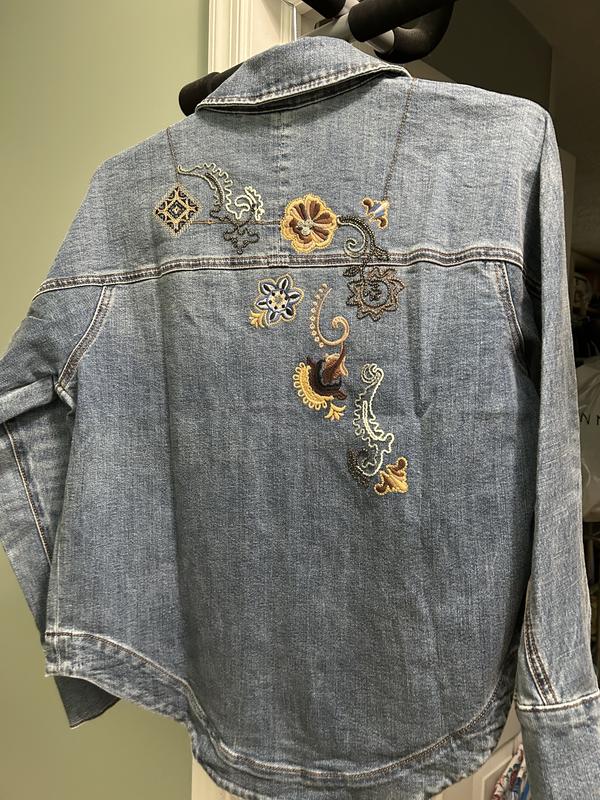Embroidered Cropped Denim Jacket | Chico's