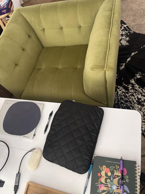 Iconic Home Azalea Tufted Velvet Upholstered Loveseat Sofa Gold Y-Legs –  Chic Home