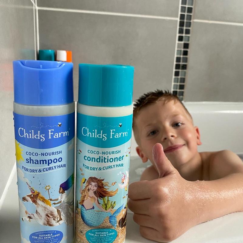 Childs Farm Coco-Nourish Shampoo for Kids - Organic Coconut Water,  Frizz-Free, Suitable for Dry & Curly Hair, Newborns & Up, Dermatologist  Approved