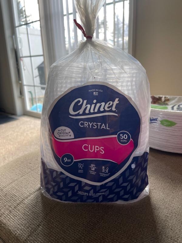 Chinet Cut Crystal Plastic Cups, 9 Oz, 25 Ct