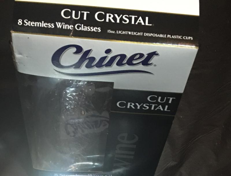 Simcha Crystal-like Hard Plastic Disposable Glasses, Wine, 8 oz - 4 pack