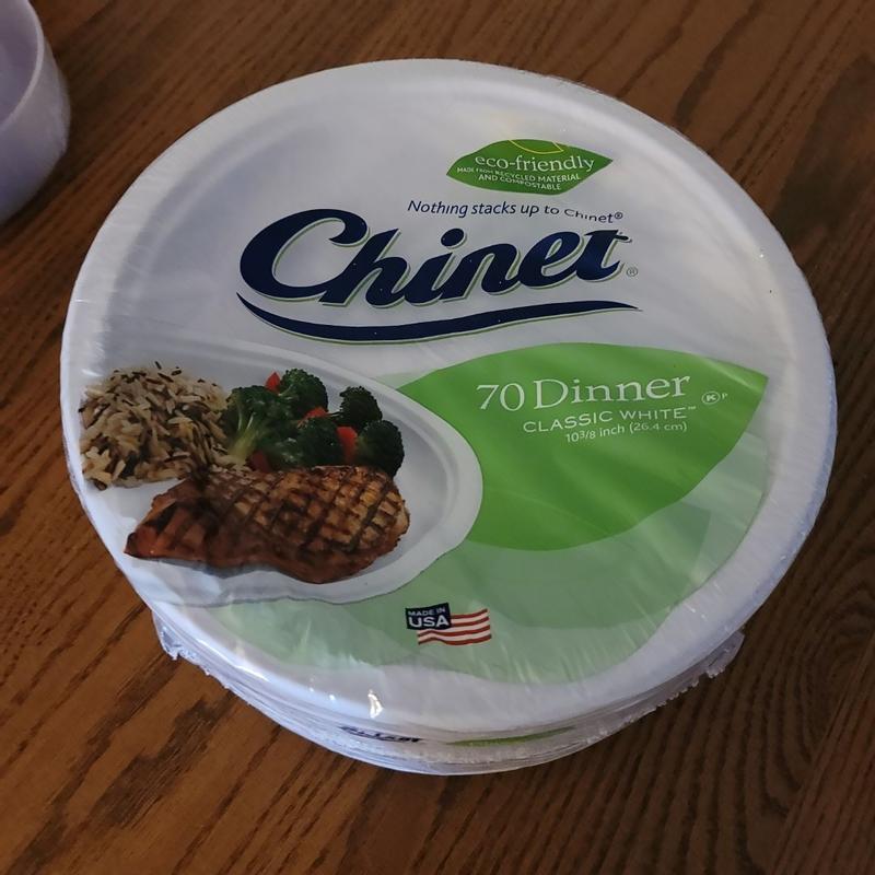 Chinet Paper Plates Dinner Classic White 10 3/8 Inch - 100 ct pkg