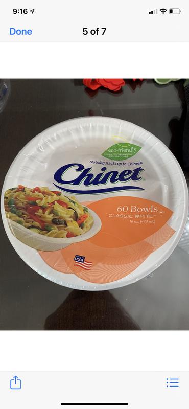 Chinet Bowls Classic White 16 oz - 60 ct pkg