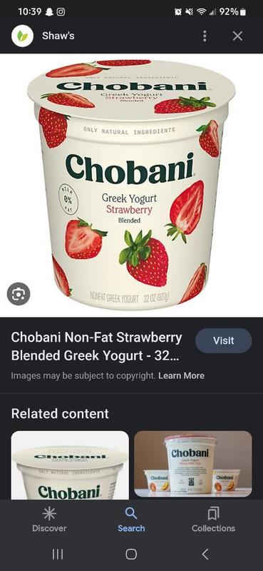 Chobani Non-Fat Vanilla Blended Greek Yogurt - 32 Oz - Shaw's