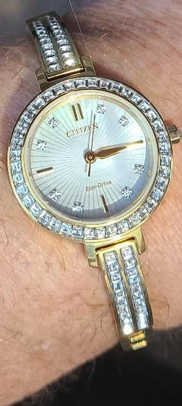 Silhouette Crystal White Dial Stainless Steel Bracelet EM0862-56D