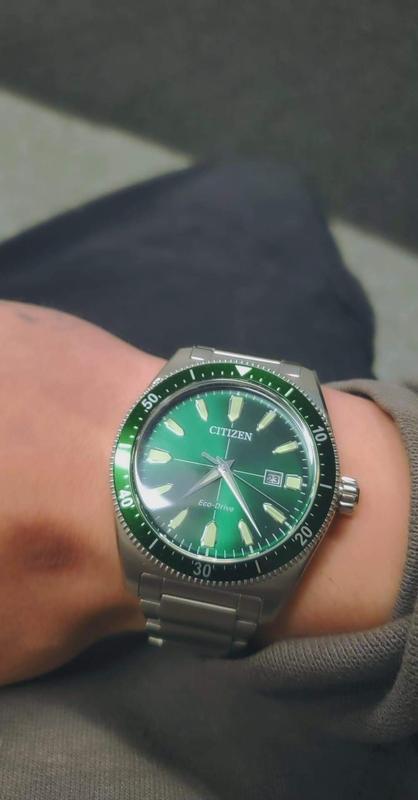 Citizen Vintage Brycen Sport Eco Drive Green Dial Watch CITIZEN