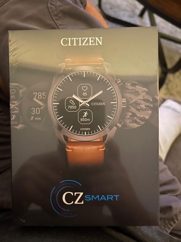 Citizen Men's CZ Smart Hybrid Sport Brown Leather Strap Smart Watch ...