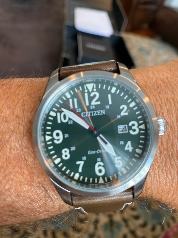 Citizen Garrison Eco-Drive Green Dial Stainless Steel Watch | CITIZEN