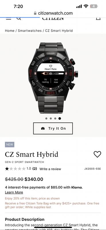 Citizen Men's CZ Smart Hybrid Black-Tone Stainless Steel Bracelet Smart ...