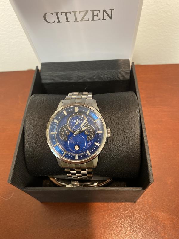 Citizen Calendrier Moonphase Eco-Drive Blue Dial Watch | CITIZEN