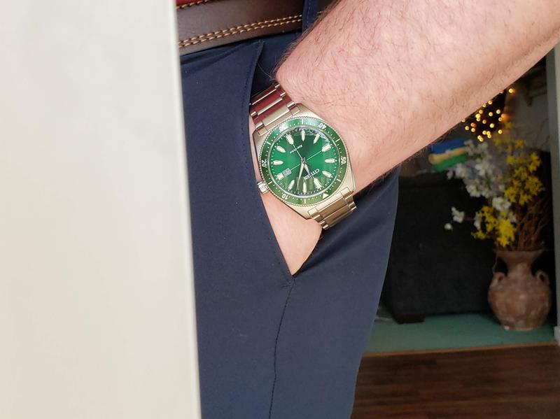 Citizen Vintage Brycen Sport Eco Drive Green Dial Watch CITIZEN