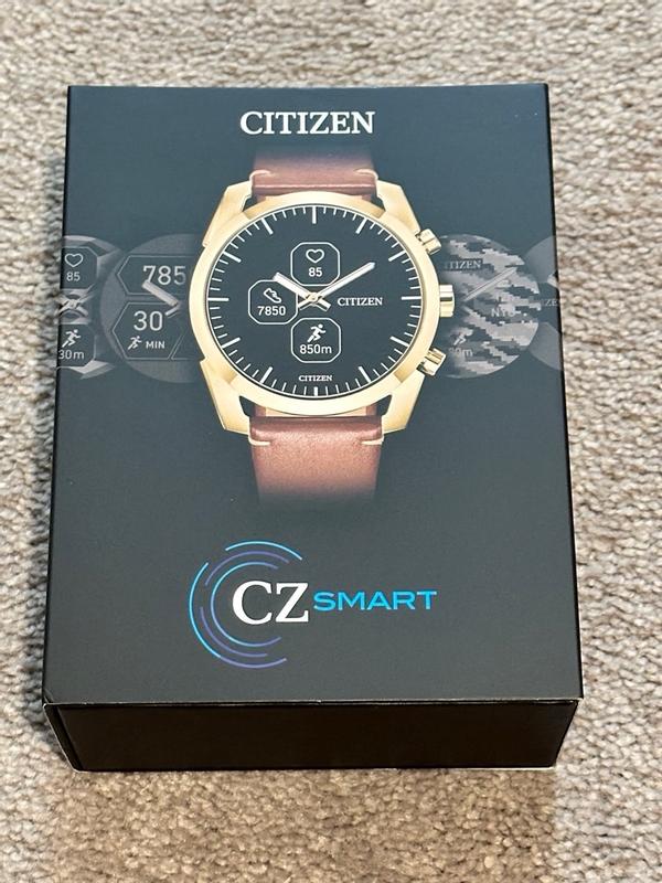 Citizen Men's CZ Smart Hybrid Sport Brown Leather Strap Smart Watch ...