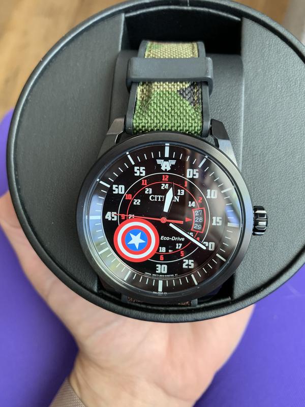 Citizen Marvel Captain America Eco-Drive Black Watch | CITIZEN