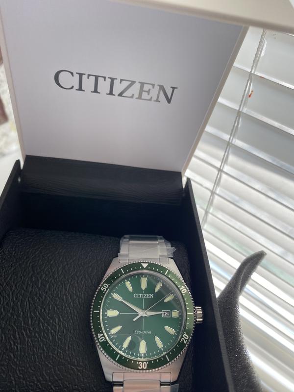 Citizen Vintage Brycen Sport Eco Drive Green Dial Watch CITIZEN