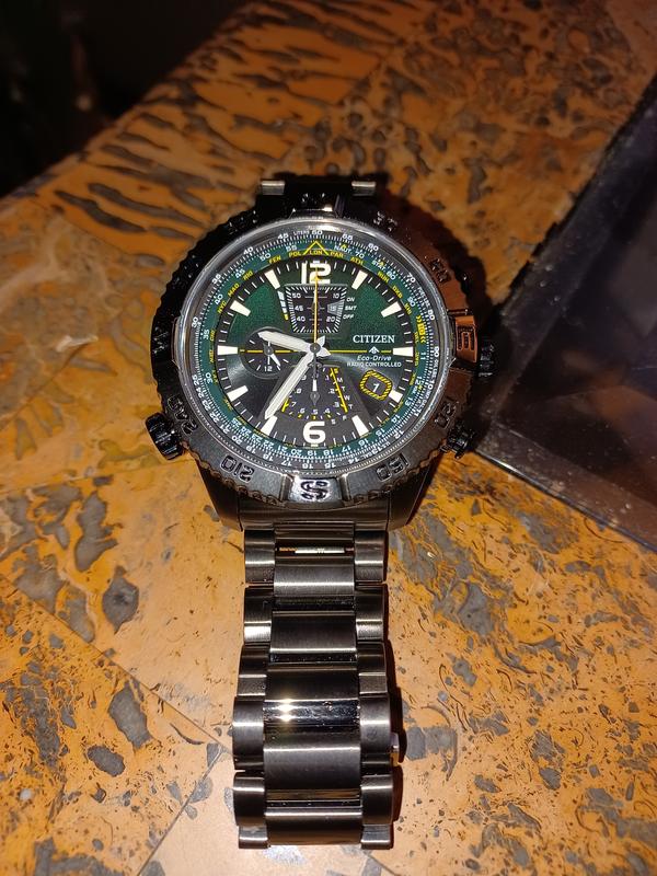 Promaster Navihawk A-T Green Dial Stainless Steel Bracelet AT8227