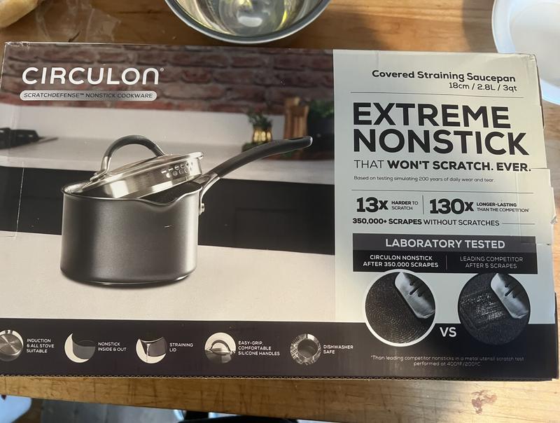 Circulon, A1 Series Nonstick Induction Straining Sauce Pan with Lid - Zola