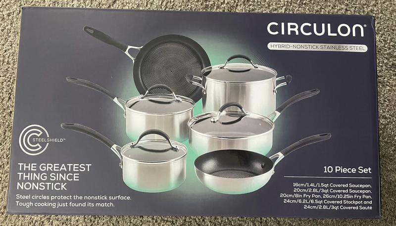 T-fal Initiatives Ceramic Nonstick Cookware Set 14 Piece Oven Safe 350F  Pots and Pans Gold