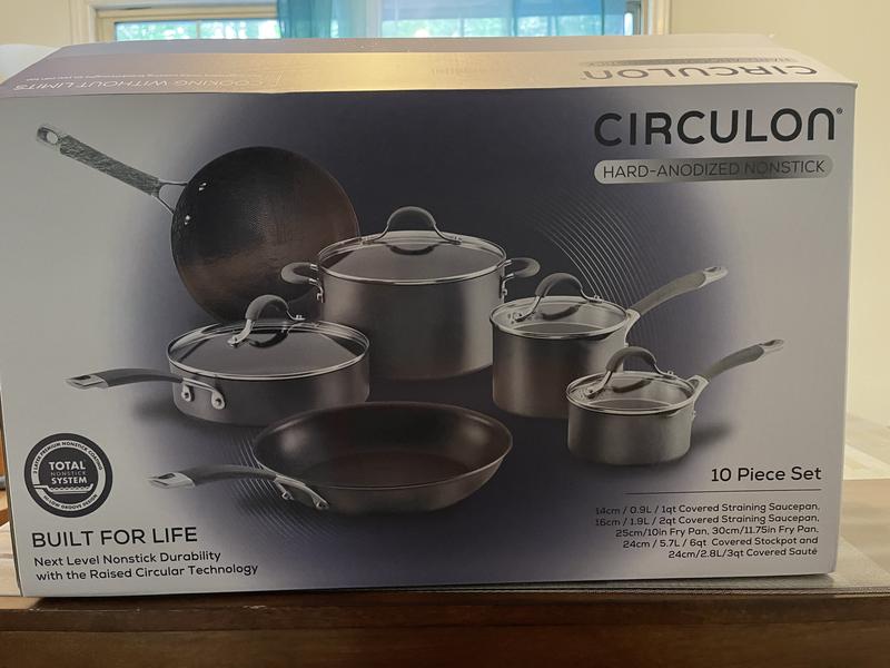 Circulon Elementum Hard-Anodized Nonstick Cookware Set, 10-Piece, Gray