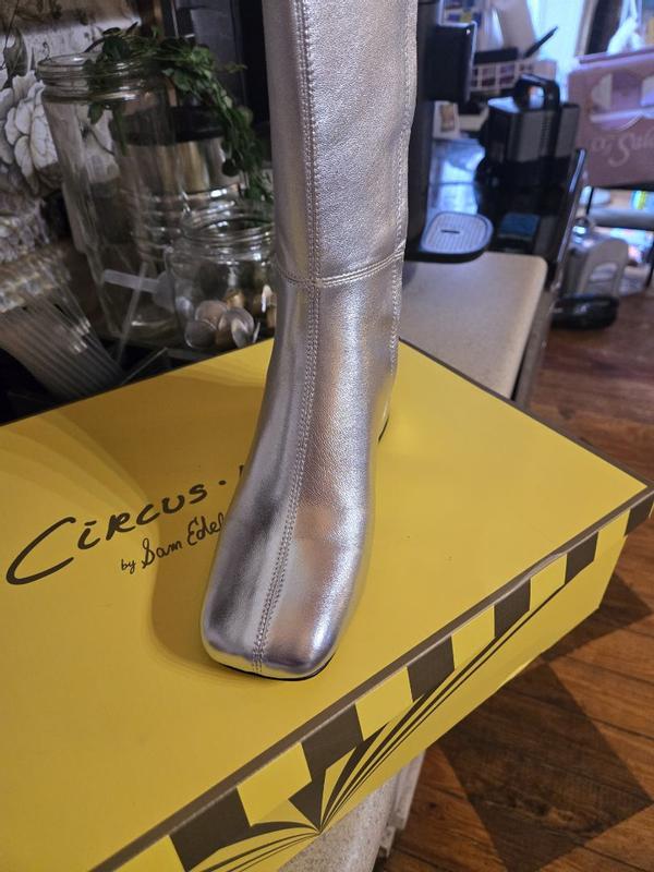 Sam Edelman Women's Osten Ankle Boot In Soft Silver - 2.25 Inch Block Heel