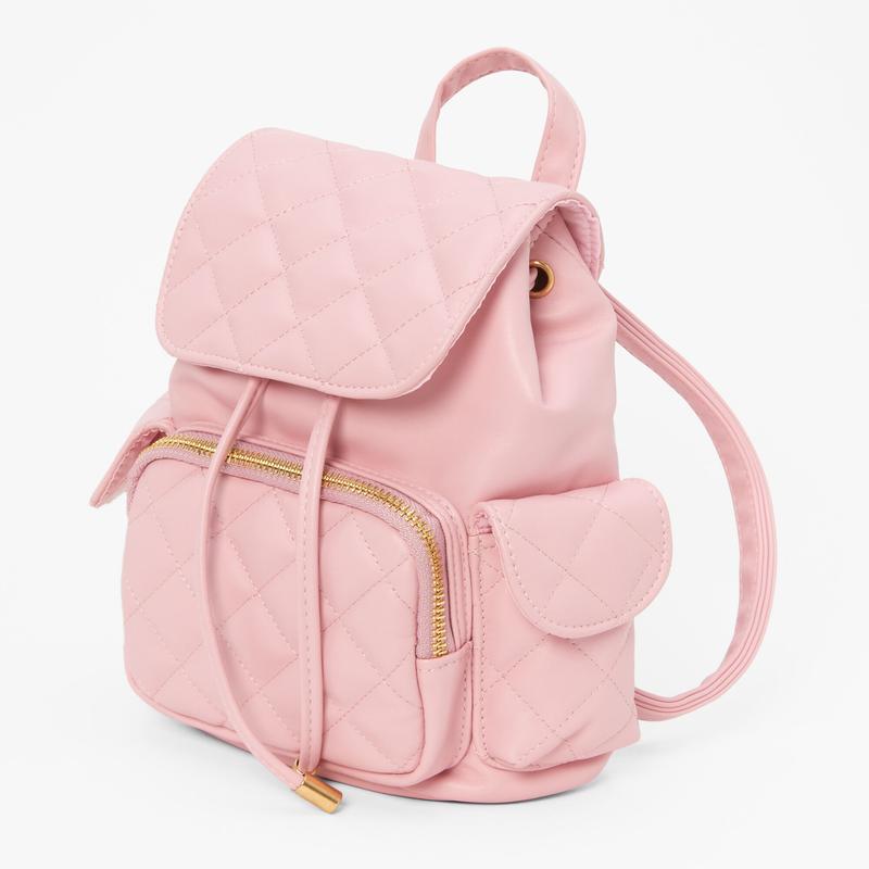 Blush Pink Quilted Flap Backpack | Claire's US