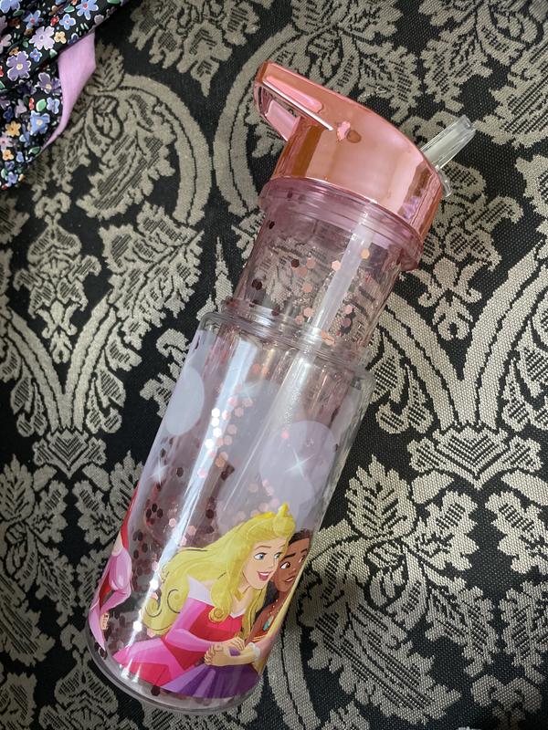 Disney Princess Glitter Water Bottle - Pink