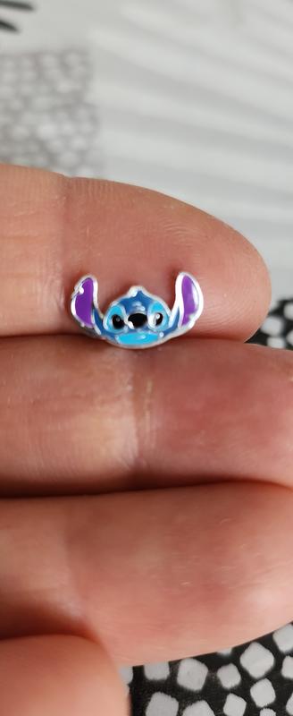 Clous d'oreilles émaillés Stitch Disney en argent