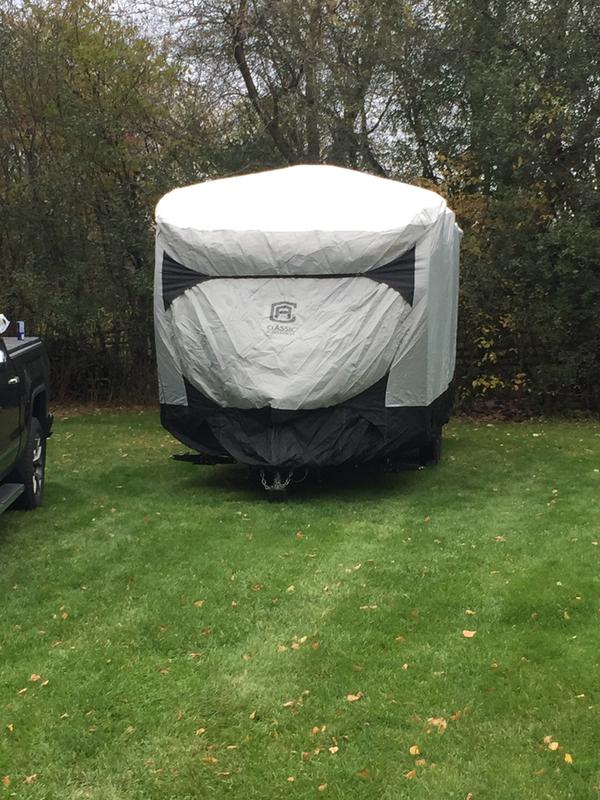 Classic Accessories SkyShield Soft Custom Fit Travel Trailer RV Cover ...