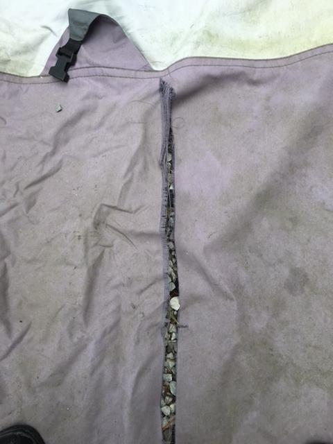 Cover Fabric Split from April 2018 snow storm