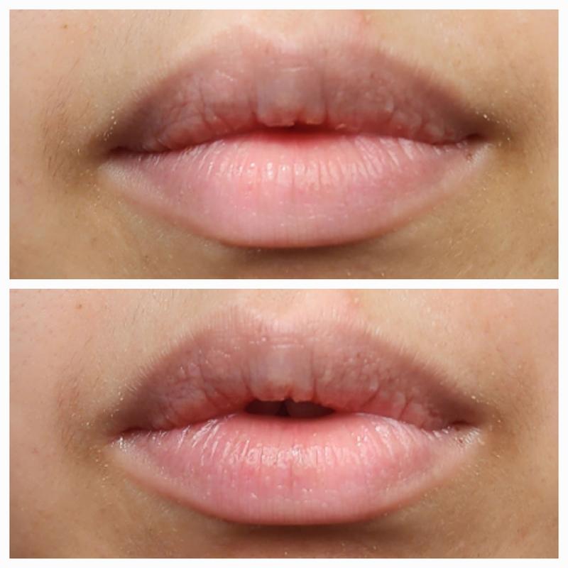 No balm on top, with lip balm on bottom