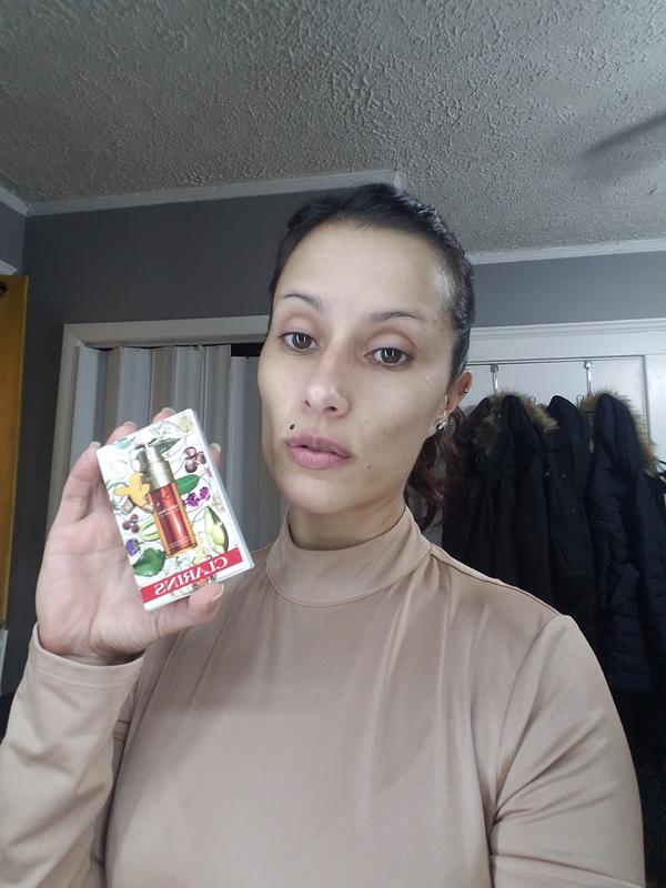 My skin after I used clarins double serum