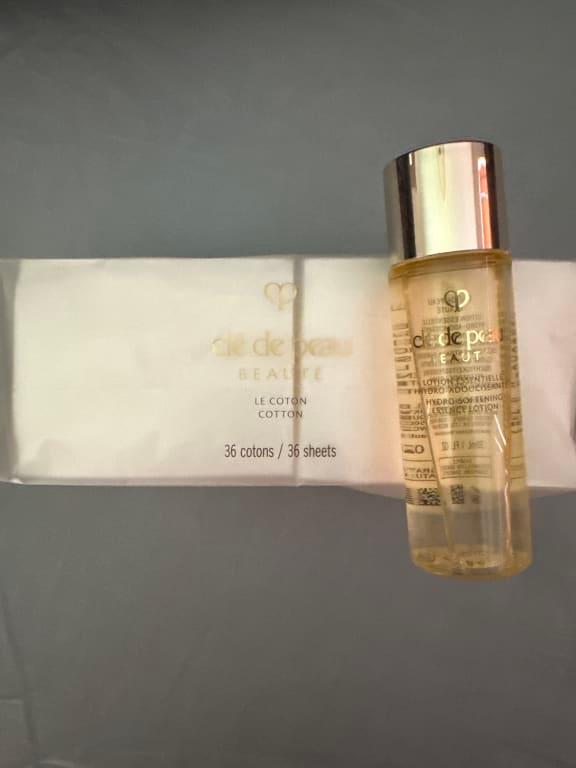 Hydro-Softening Essence Lotion and cotton pads