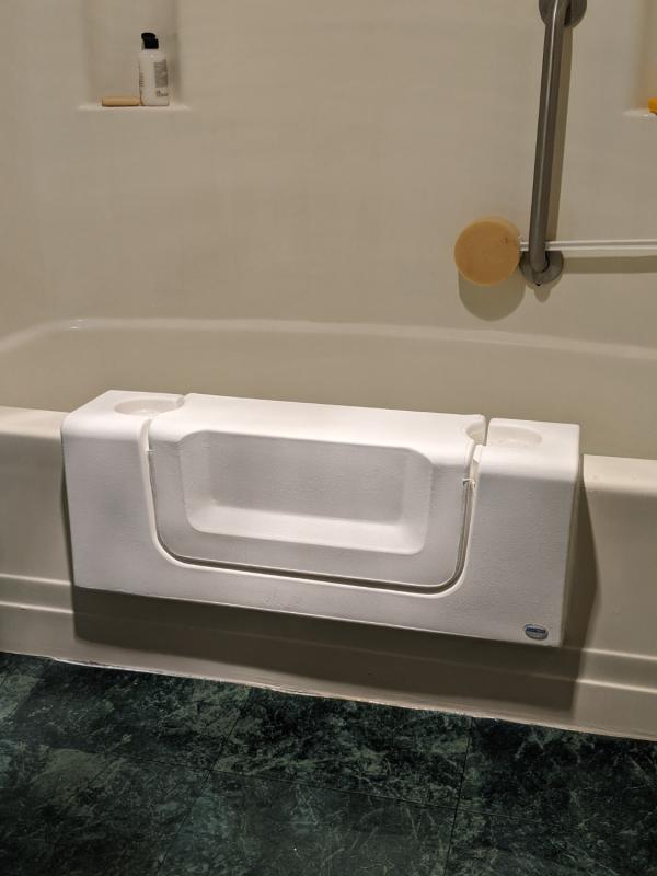 Cleancut Wide White Convertible Bathtub, Easy Step Bathtub Conversion Kit
