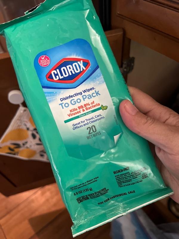 Clorox Disinfecting Wipes On The Go, Bleach Free Fresh Scent