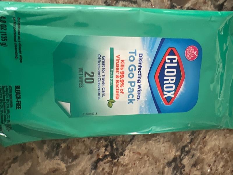 Clorox Disinfecting Wipes On The Go, Bleach Free Fresh Scent