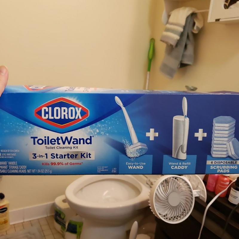 Clorox ToiletWand Disposable Toilet Cleaning System - 1 Kit (Includes:  ToiletWand, Storage Caddy, 6 Disinfecting ToiletWand Refill Heads) -  Bluebird Office Supplies