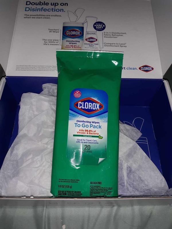 Clorox Disinfecting Wipes On The Go, Bleach Free Fresh Scent