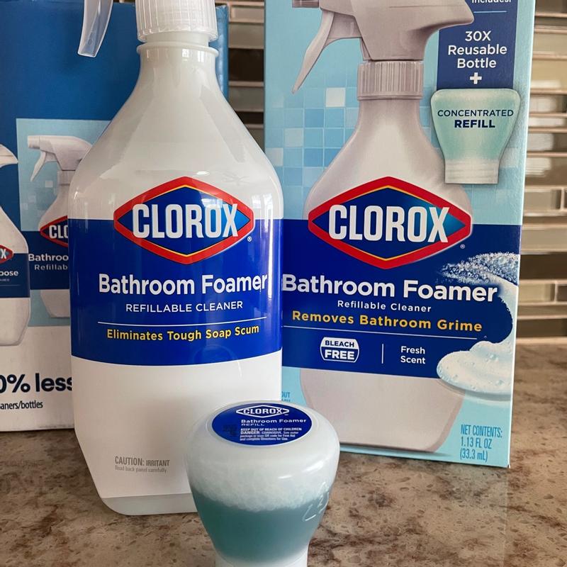 Clorox Bathroom Foamer Refillable Cleaner Starter Kit, Fresh Scent