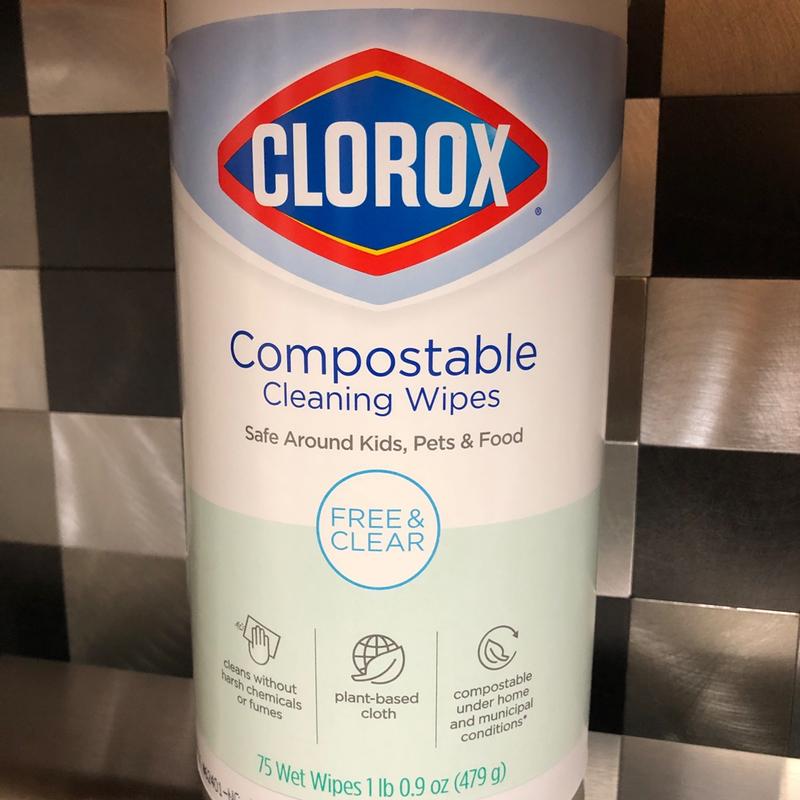 Clorox Compostable Cleaning Wipes - All Purpose Wipes - Unscented, Free &  Clear, 35 Count Each - Pack of 3 