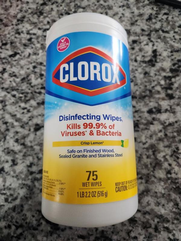 Clorox Disinfecting Wipes, Bleach Free Cleaning Wipes, Crisp Lemon