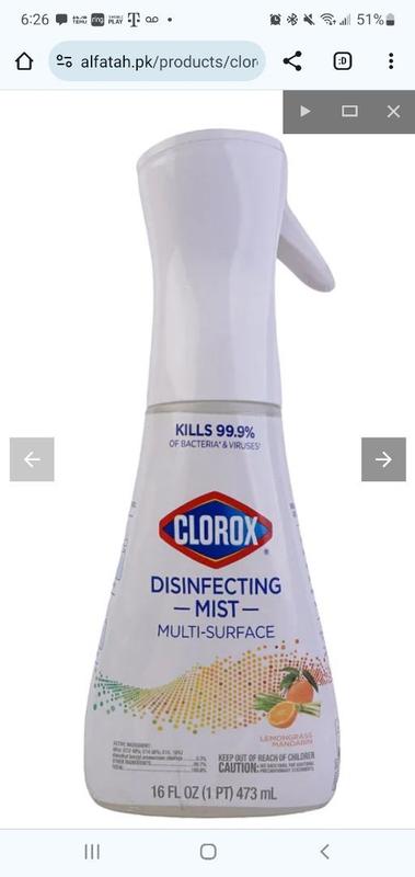 Clorox 16 oz. Eucalyptus Peppermint Scent Sanitizing Multi-Surface Disinfecting  Mist Spray 4460060152 - The Home Depot