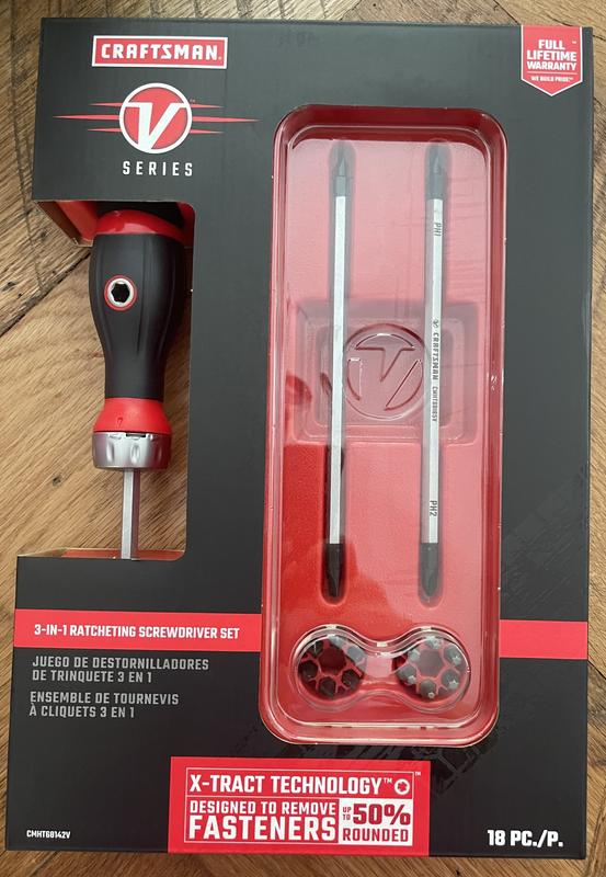 Craftsman V-Series X-Tract Technology 3-in-1 Ratcheting Screwdriver Set, 16 pc