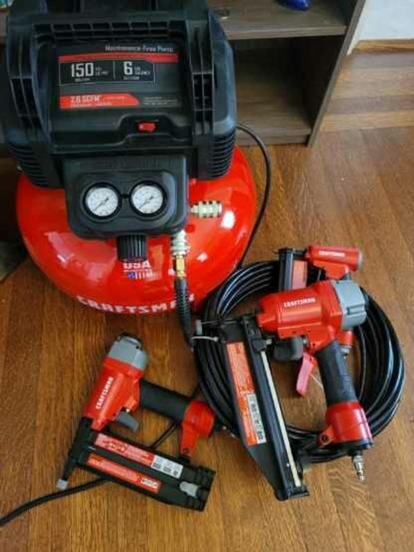 Craftsman air compressor online nail gun