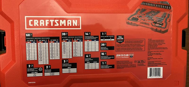 CRAFTSMAN 189-Piece Standard (SAE) and Metric Polished Chrome