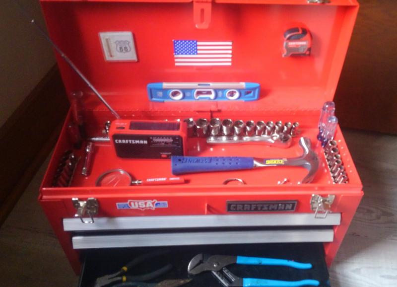 CRAFTSMAN Toolbox 3-Drawer Metal Portable Chest Toolbox Red