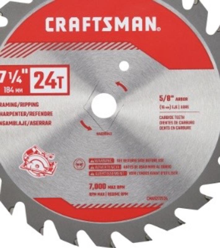 7-1/4-in 24 Tooth Carbide Framing Circular Saw Blade