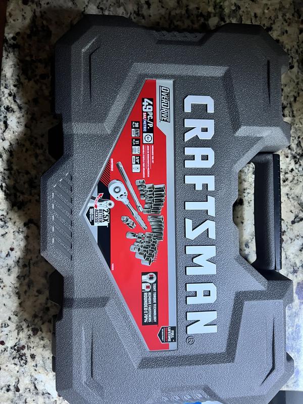 Craftsman OVERDRIVE 49-Piece Mechanic's Tool Set - Metric/SAE, 3/8 in. Drive