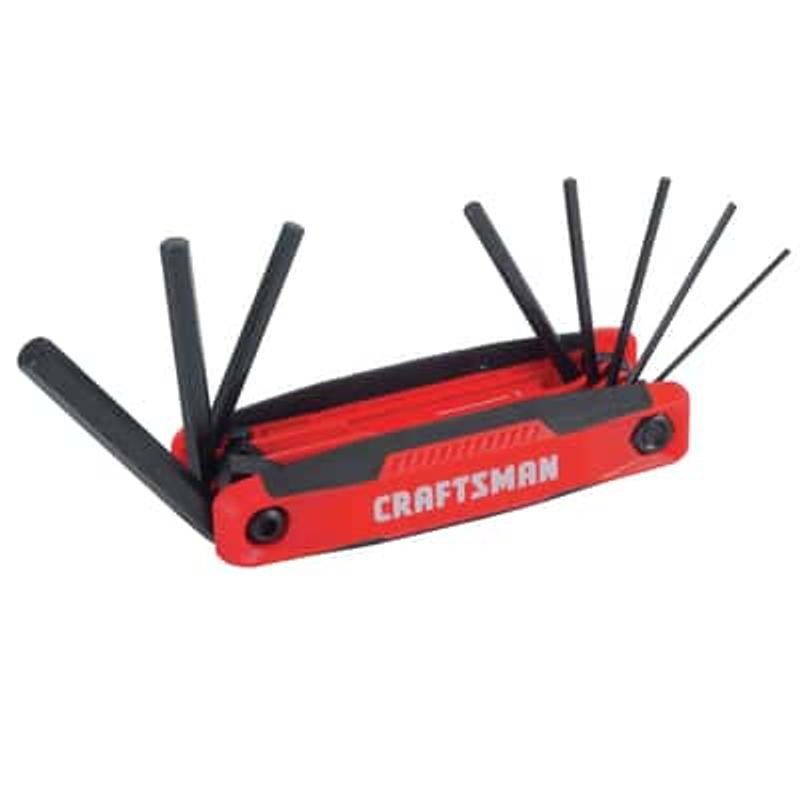 Assorted Sae/Metric Folding Hex Key Set (9-Piece)